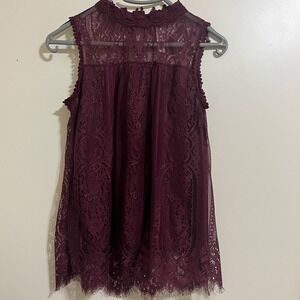 NY Collection Embroidered Lace Top Medium Whimsigoth Fairy Grunge Dark Romantic